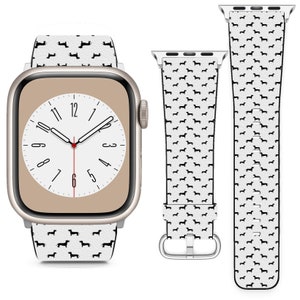 Tema de cachorro Dachshund para Apple Watch Band iWatch Strap para série SE 8 7 6 5 4 3 2 1 Ultra, 38mm 40mm 41mm 42mm 44mm 45mm 49mm