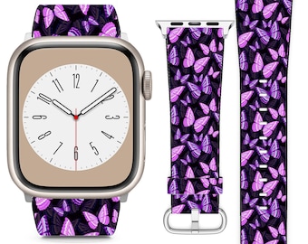 Correa para Apple Watch con temática de mariposas para iWatch Series SE 9 8 7 6 5 4 3 2 1 Ultra, 38 mm, 40 mm, 41 mm, 42 mm, 44 mm, 45 mm y 49 mm