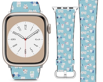 Cute Tooth Character Theme For Apple Watch Band iWatch Strap For Series SE 9 8 7 6 5 4 3 2 1 Ultra, 38mm 40mm 41mm 42mm 44mm 45mm 49mm
