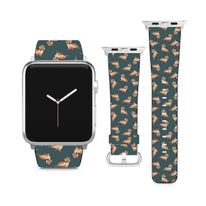 Aquarela Dachshund Cão Para Apple Watch Band iWatch Strap Para Série SE 9 8 7 6 5 4 3 2 1 Ultra, 38mm 40mm 41mm 42mm 44mm 45mm 49mm