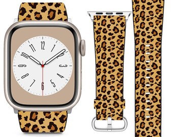 Leopard Animal Pattern For Apple Watch Band iWatch Strap For Series SE 8 7 6 5 4 3 2 1 Ultra, 38mm 40mm 41mm 42mm 44mm 45mm 49mm