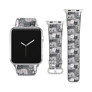 Smiling Cat Design For Apple Watch Band iWatch Strap For Series SE 9 8 7 6 5 4 3 2 1 Ultra, 38mm 40mm 41mm 42mm 44mm 45mm 49mm