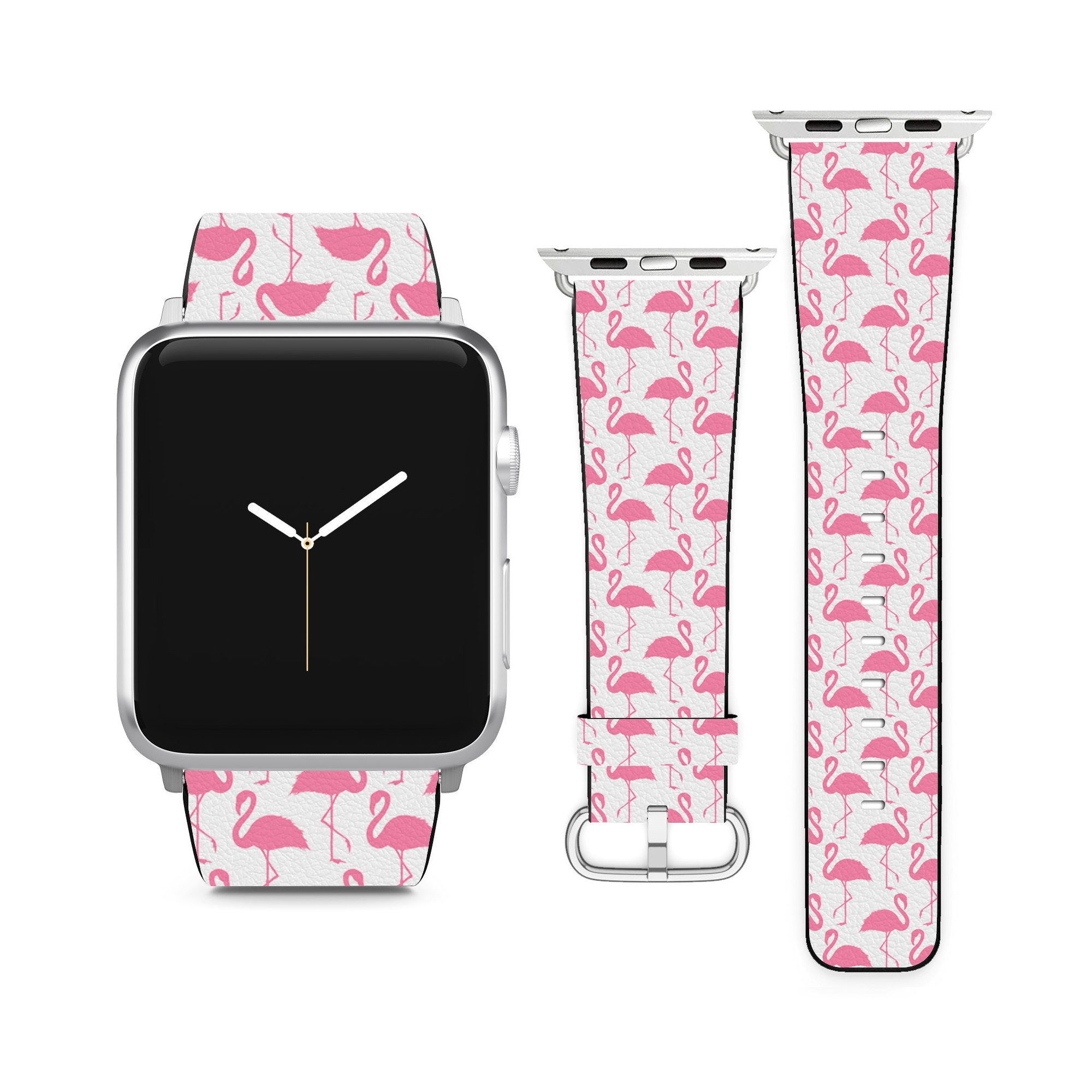 Pink Flamingo Watch Band for Apple Watch ? Pink Flamingo Lilly Silicone Band for Apple Watch  main image 4