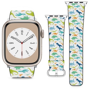 Dinosaur Kids Design For Apple Watch Band iWatch Strap For Series SE 9 8 7 6 5 4 3 2 1 Ultra, 38mm 40mm 41mm 42mm 44mm 45mm 49mm