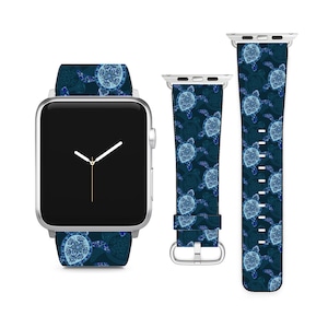 Sea Turtle Lotus For Apple Watch Band iWatch Strap For Series SE 9 8 7 6 5 4 3 2 1 Ultra, 38mm 40mm 41mm 42mm 44mm 45mm 49mm