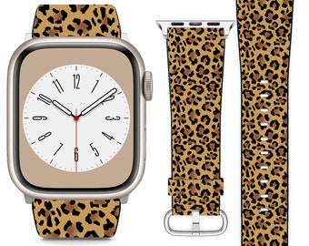Leopard Pattern Print For Apple Watch Band iWatch Strap For Series SE 9 8 7 6 5 4 3 2 1 Ultra, 38mm 40mm 41mm 42mm 44mm 45mm 49mm