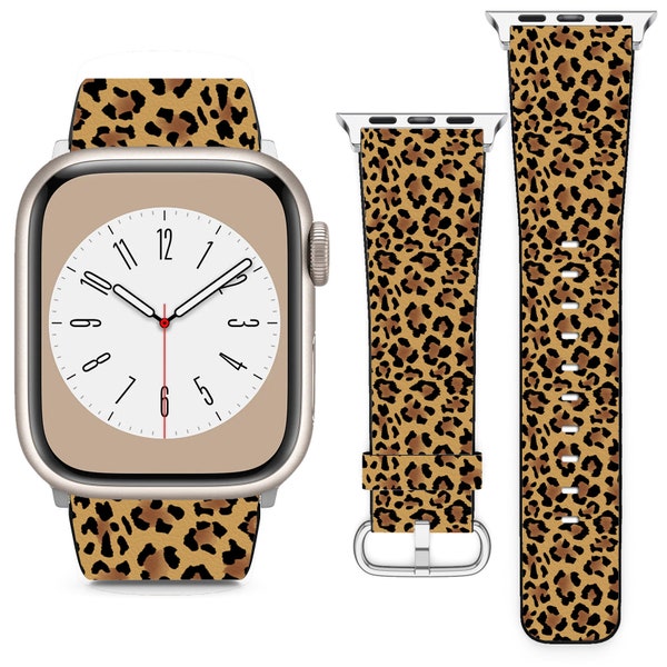 Leopard Pattern Print For Apple Watch Band iWatch Strap For Series SE 9 8 7 6 5 4 3 2 1 Ultra, 38mm 40mm 41mm 42mm 44mm 45mm 49mm