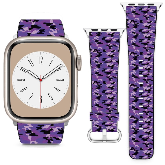 Purple Camo Design for Apple Watch Band Iwatch Strap for Series SE