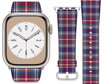 Tartan-Karomuster für Apple-Uhrenarmband iWatch Strap für SE 8 7 6 5 4 3 2 1 Ultra, 38 mm 40 mm 41 mm 42 mm 44 mm 45 mm 49 mm