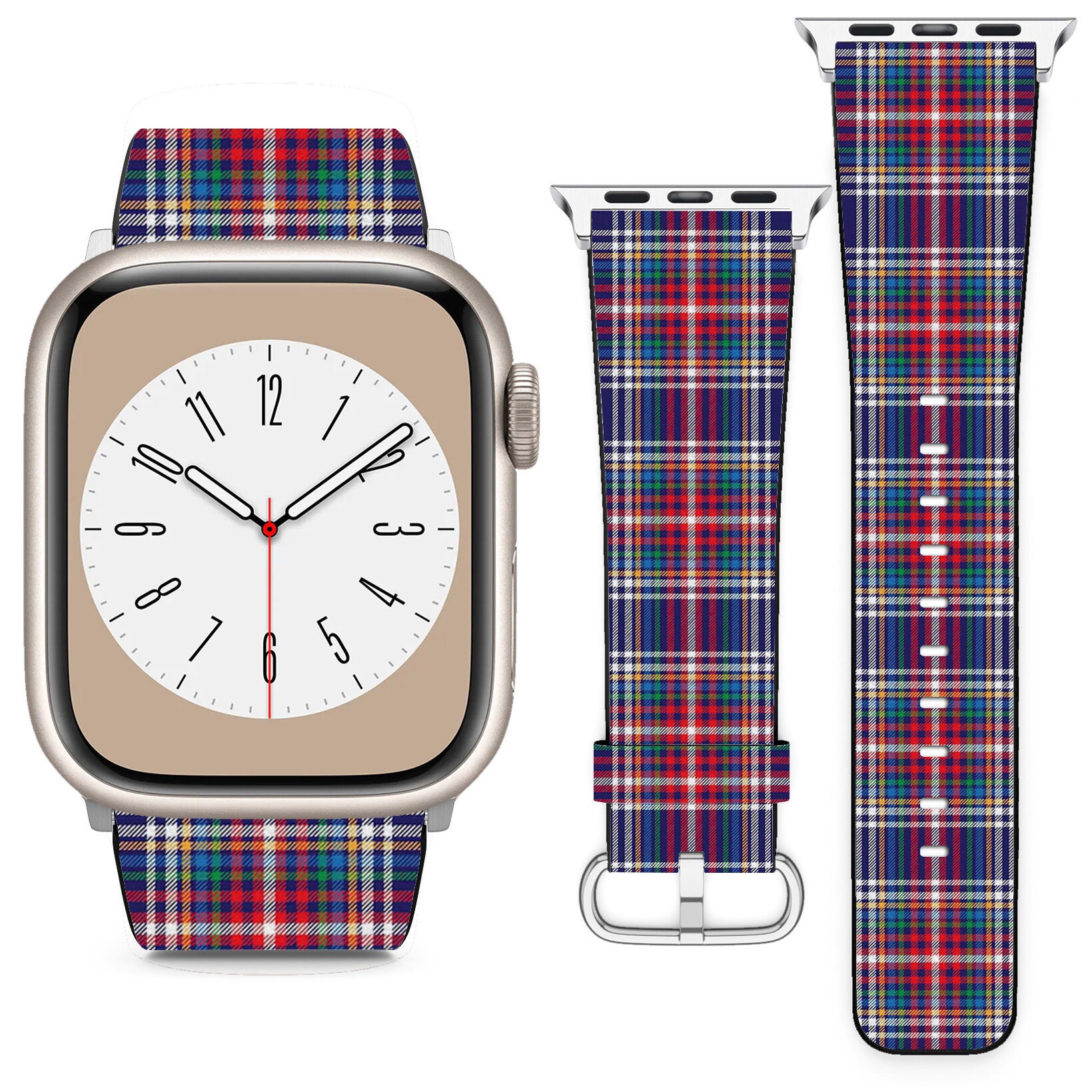 Tartan-Karomuster für Apple-Uhrenarmband iWatch Strap für SE 8 7 6 5 4 3 2 1 Ultra, 38 mm 40 mm 41 mm 42 mm 44 mm 45 mm 49 mm