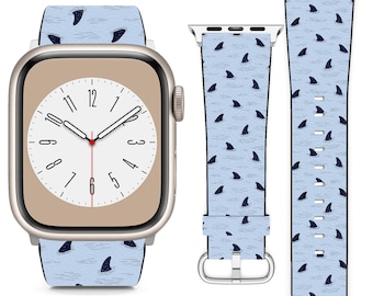Pulseira para Apple Watch com design de barbatana de tubarão, compatível com as séries SE, 9, 8, 7, 6, 5, 4, 3, 2, 1 e Ultra, nos tamanhos 38 mm, 40 mm, 41 mm, 42 mm, 44 mm, 45 mm e 49 mm.