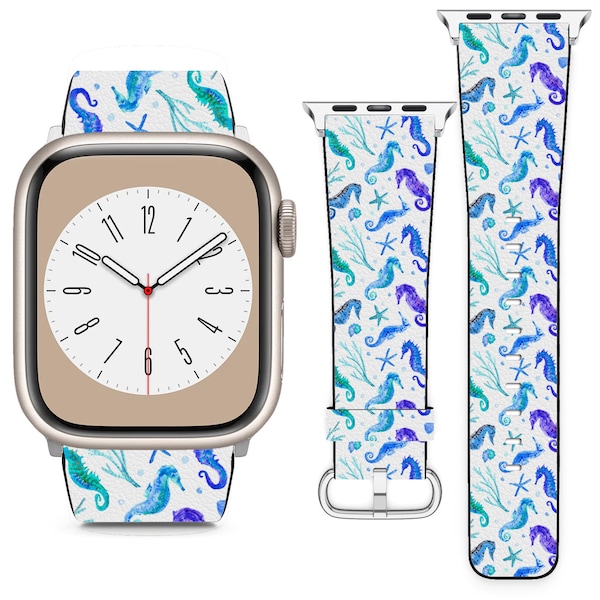 Seahorse Starfish Sea Theme For Apple Watch Band iWatch Strap For Series SE 9 8 7 6 5 4 3 2 1 Ultra, 38mm 40mm 41mm 42mm 44mm 45mm 49mm