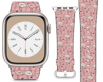 Design fofo de flamingo para pulseira Apple Watch iWatch para série SE 9 8 7 6 5 4 3 2 1 Ultra, 38 mm 40 mm 41 mm 42 mm 44 mm 45 mm 49 mm