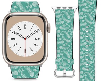 Ocean Sperm Whale Design para Apple Watch Band iWatch Correa para Series SE 8 7 6 5 4 3 2 1 Ultra, 38mm 40mm 41mm 42mm 44mm 45mm 49mm