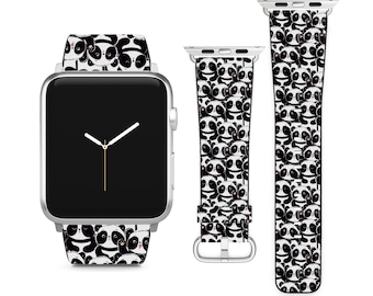Adorável design de panda para apple watch band iwatch, pulseira para série se 9 8 7 6 5 4 3 2 1 ultra, 38mm 40mm 41mm 42mm 44mm 45mm 49mm