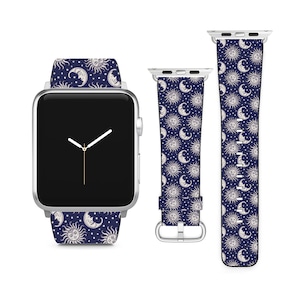 Sun Moon Star Design For Apple Watch Band iWatch Strap For Series SE 9 8 7 6 5 4 3 2 1 Ultra, 38mm 40mm 41mm 42mm 44mm 45mm 49mm