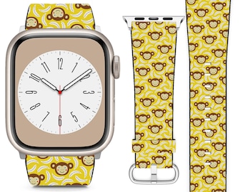 Thème singe mignon pour bracelet Apple Watch Bracelet iWatch pour série SE 9 8 7 6 5 4 3 2 1 Ultra, 38 mm 40 mm 41 mm 42 mm 44 mm 45 mm 49 mm