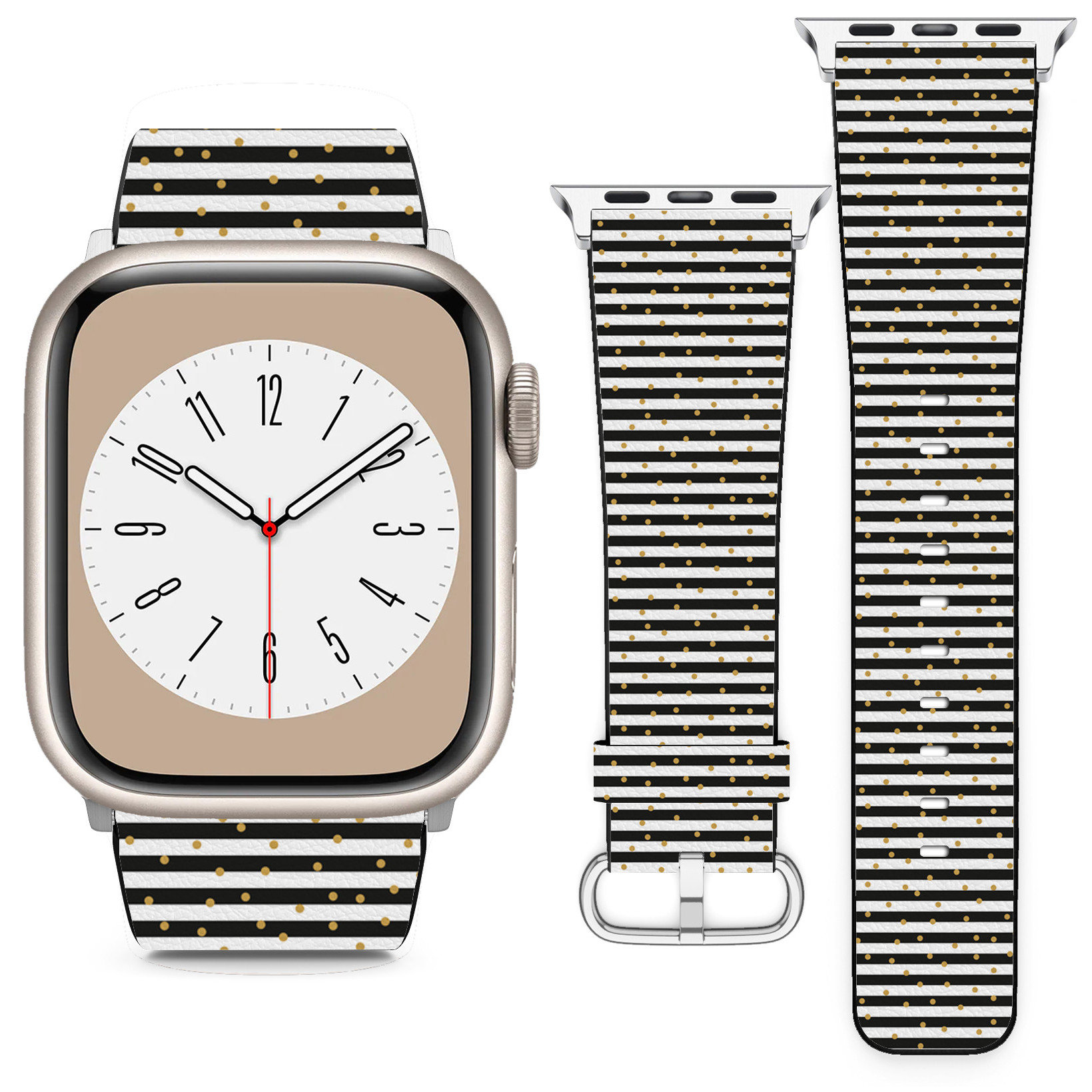 Apple Watch Bands Black and White Stripe - Main Image