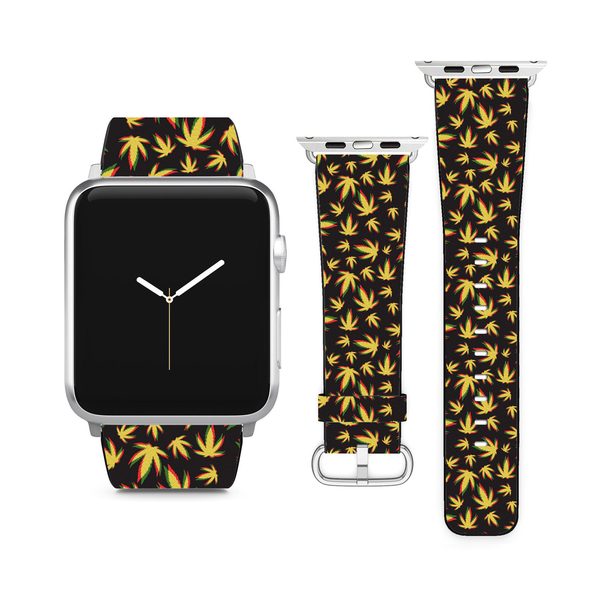 Weed Cannabis Theme for Apple Watch Band Iwatch Strap for Series