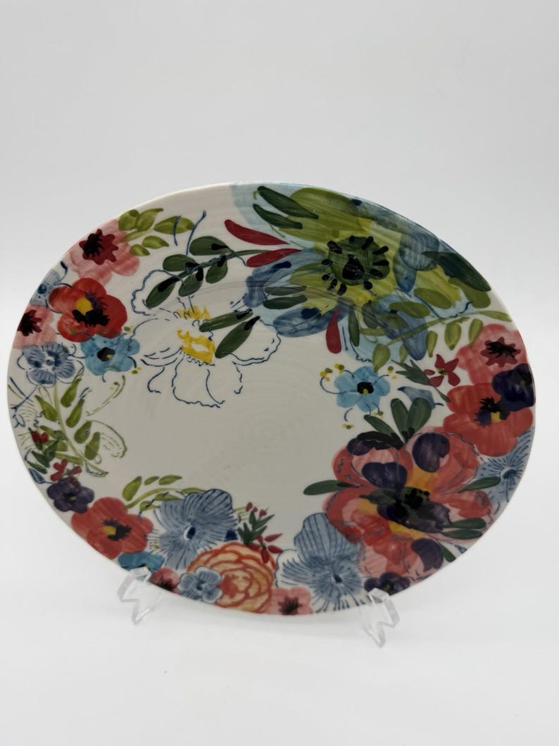 Anthropologie Art Pottery Sissinghurst Castle Estudio Flores Dinner Plate 10.5” image 2