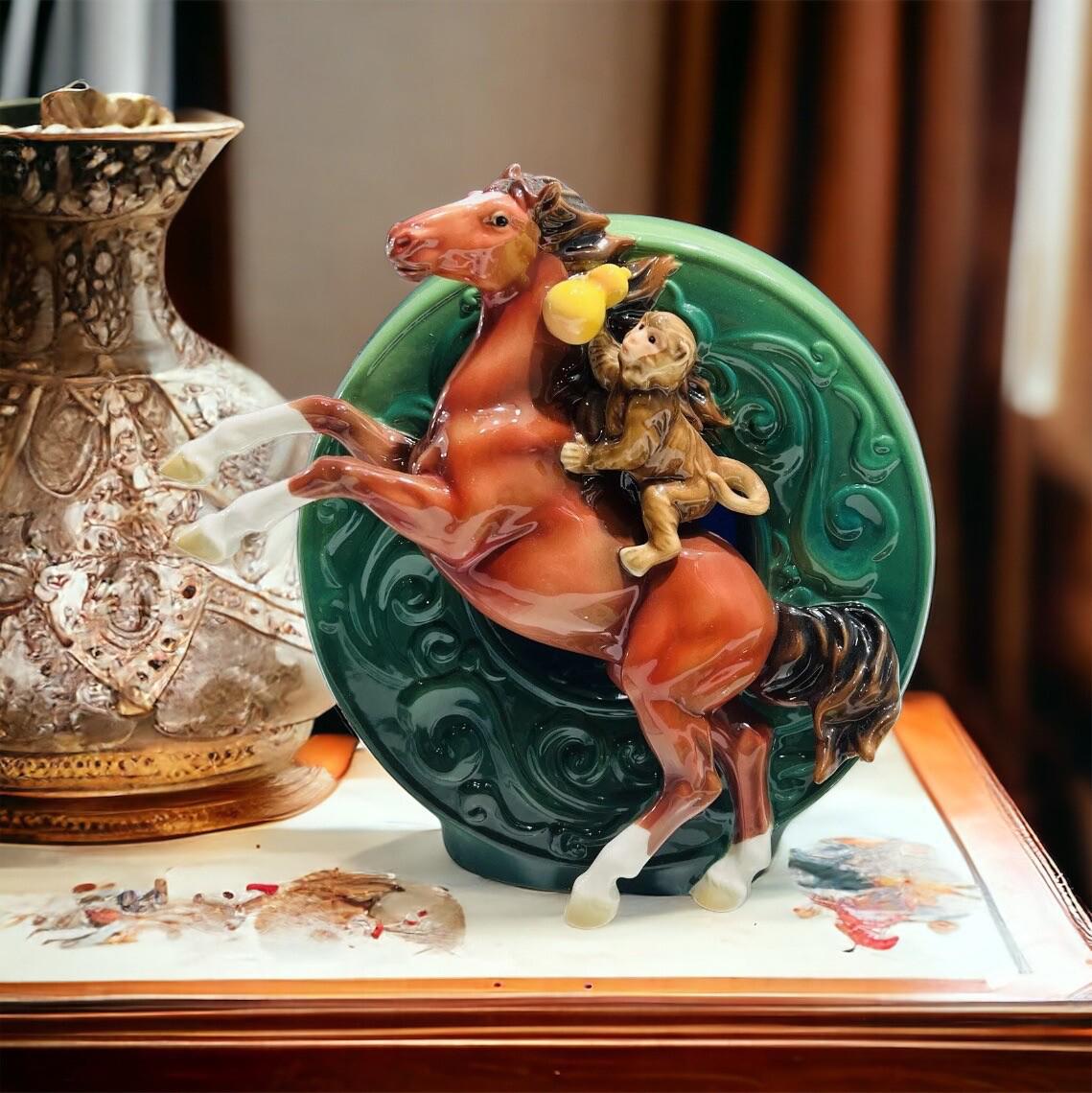 【中古本】騾馬のひと フランツ磁器の馬の置物、猿の乗馬、手描き、COAボックス、希少 - Etsy