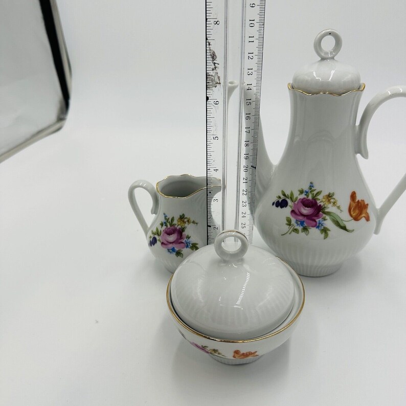 Jlmenau Graf Von Henneberg Tea Set 1777 White Floral Porcelain German