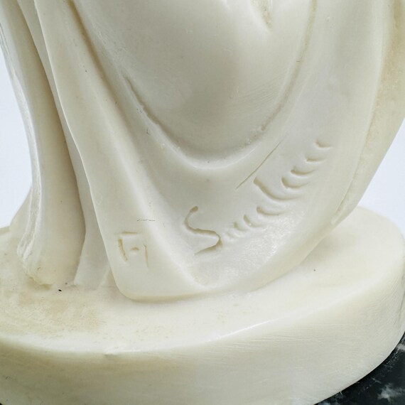 A. Santini Mother & Child Alabaster Sculpture Classic Figurine 7.5