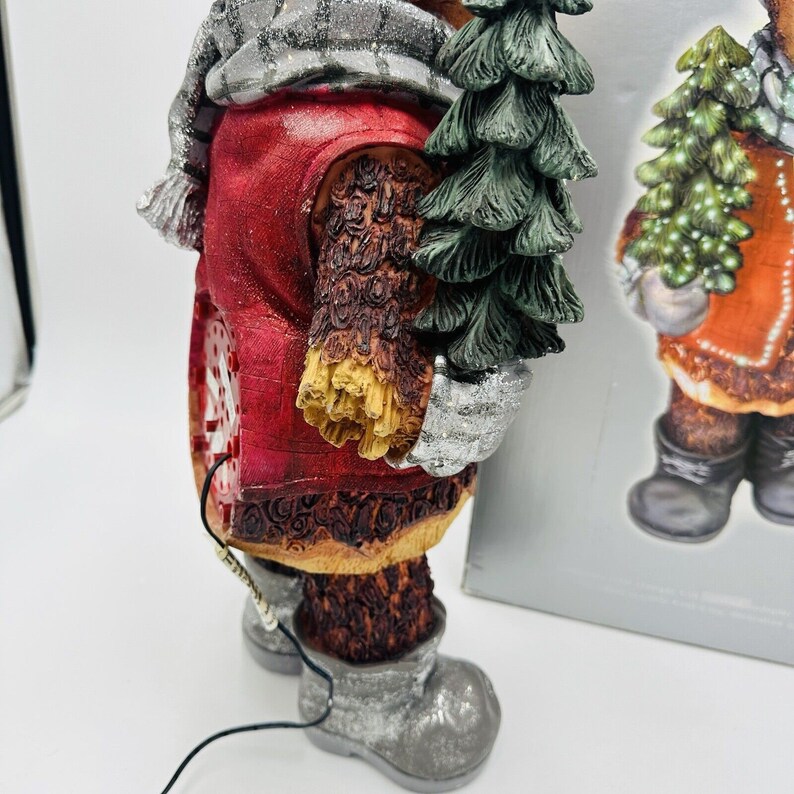 Enchanted Forest Fiber Optic Wooden Bear Color Changing Decor Etsy