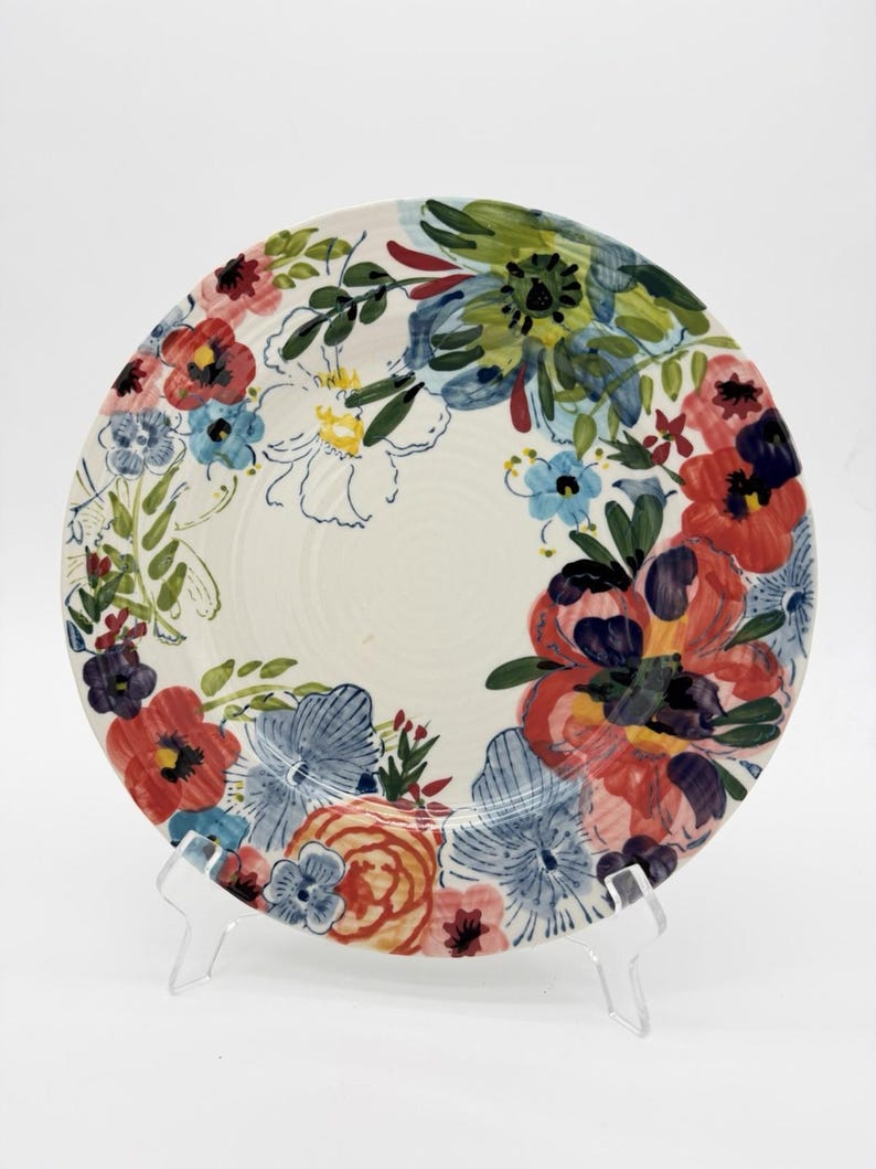 Anthropologie Art Pottery Sissinghurst Castle Estudio Flores Dinner Plate 10.5” image 3