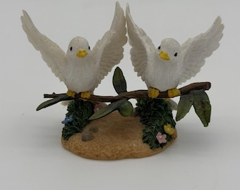 Baccarat France Crystal LOVE BIRDS Doves Figurine Clear 2.5”H X4