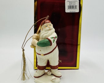 Lenox Ornament Santa Baseball Christmas Figurine Sport Scatola in porcellana