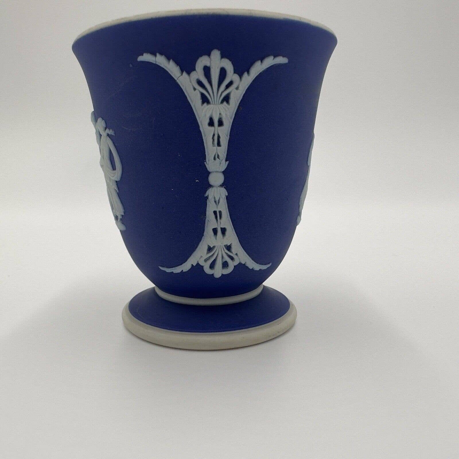 Wedgwood Bud Vase Cobalt Blue Jasperware Goddess Angels Etsy