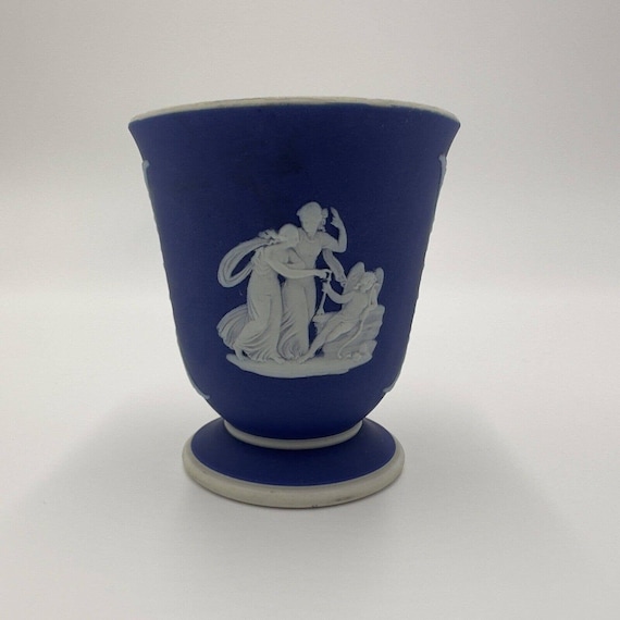 Wedgwood Bud Vase Cobalt Blue Jasperware Goddess Angels Etsy