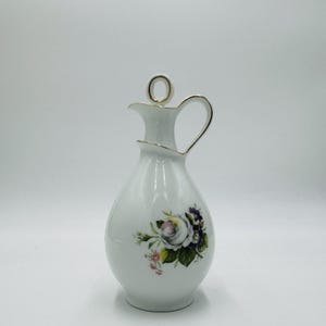 Bing & Grondahl Denmark Fluted Oil Vinegar 197 Floral Porcelain Rare Vintage 7&quot;