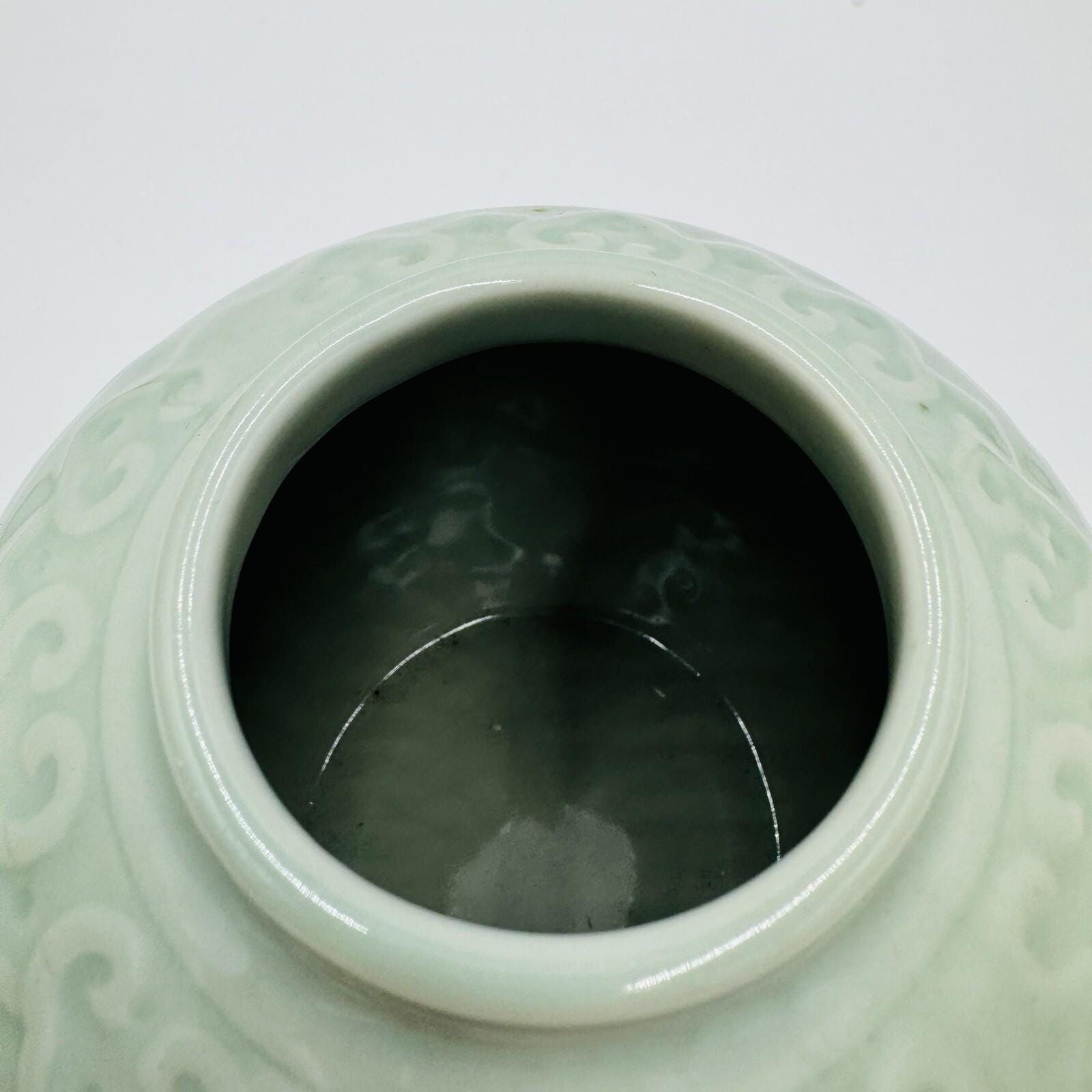 清朝時代の中国青磁の銘入り蓋付き壺（清時代）古代陶器 - Etsy 日本