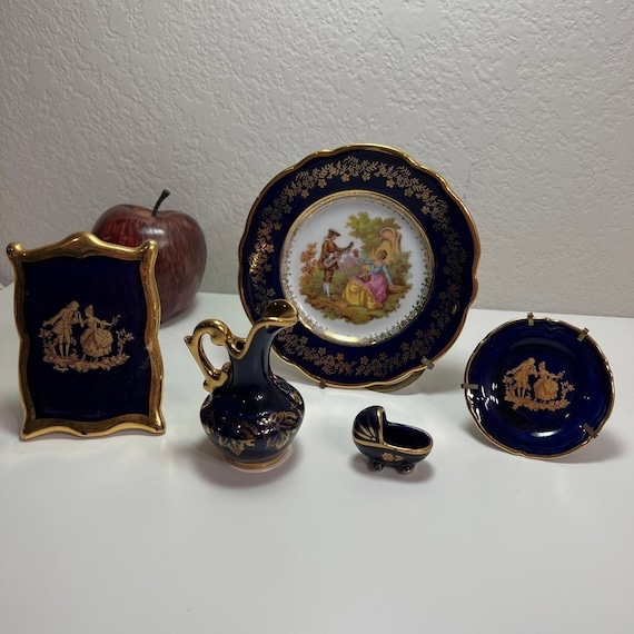 フランスの名門、リモージュ（Limoges）のミニチュア磁器3点セット フランスの名門、リモージュ（Limoges）のミニチュア磁器3点セット