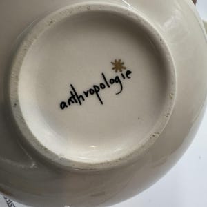 Anthropologie Night Sky Bowl Stoneware Blue Teal Drip Watercolor Wash Gold Star image 5