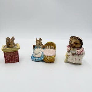 Royal Albert Beswick England Porcelain Beatrix Potter Mice Figurines Set 3 PCs