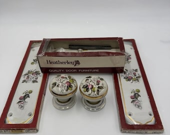 Heatherley victorian Porzellan 22A Apfelblüte Türknauf Einsteckgarnitur UK