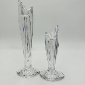 Marquis By Waterford Crystal Glass Candlesticks Candle Holders Signed Clear
