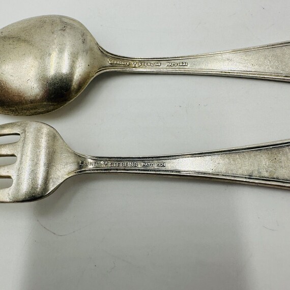 PATD 1921 Lunt William and Mary Baby Fork Spoon Set Treasures Sterling 4 2 Pcs Etsy UK
