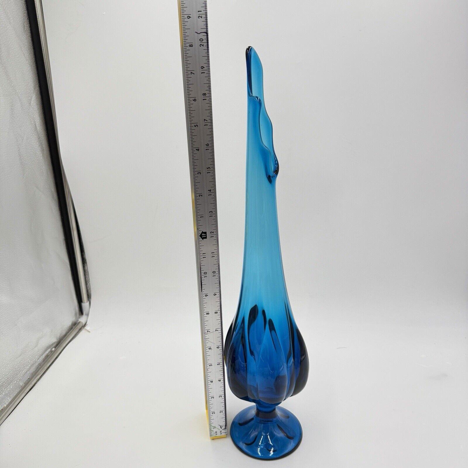 ヴィンテージ L.E. スミス アートガラス ブルーニーク 6枚の花びら 20