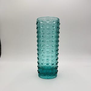 MCM Sklo Union Art glass by Rudolf Jurnikl Rosice 984/25 Vase 1950s Aqua