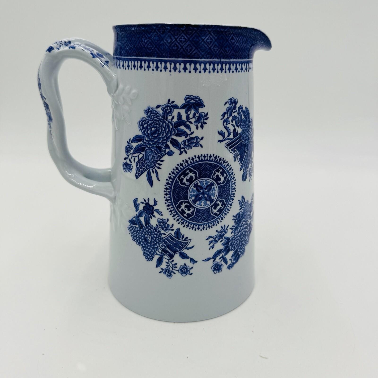 Spode Pitcher Spode Copeland Fitzhugh Blue Pitcher Milk Jug England Fine Stone 6 1 ...
