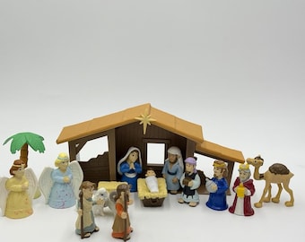 Tales Of Glory - Set da gioco per bambini con statuette della Natività di Natale, lotto di 17 pezzi