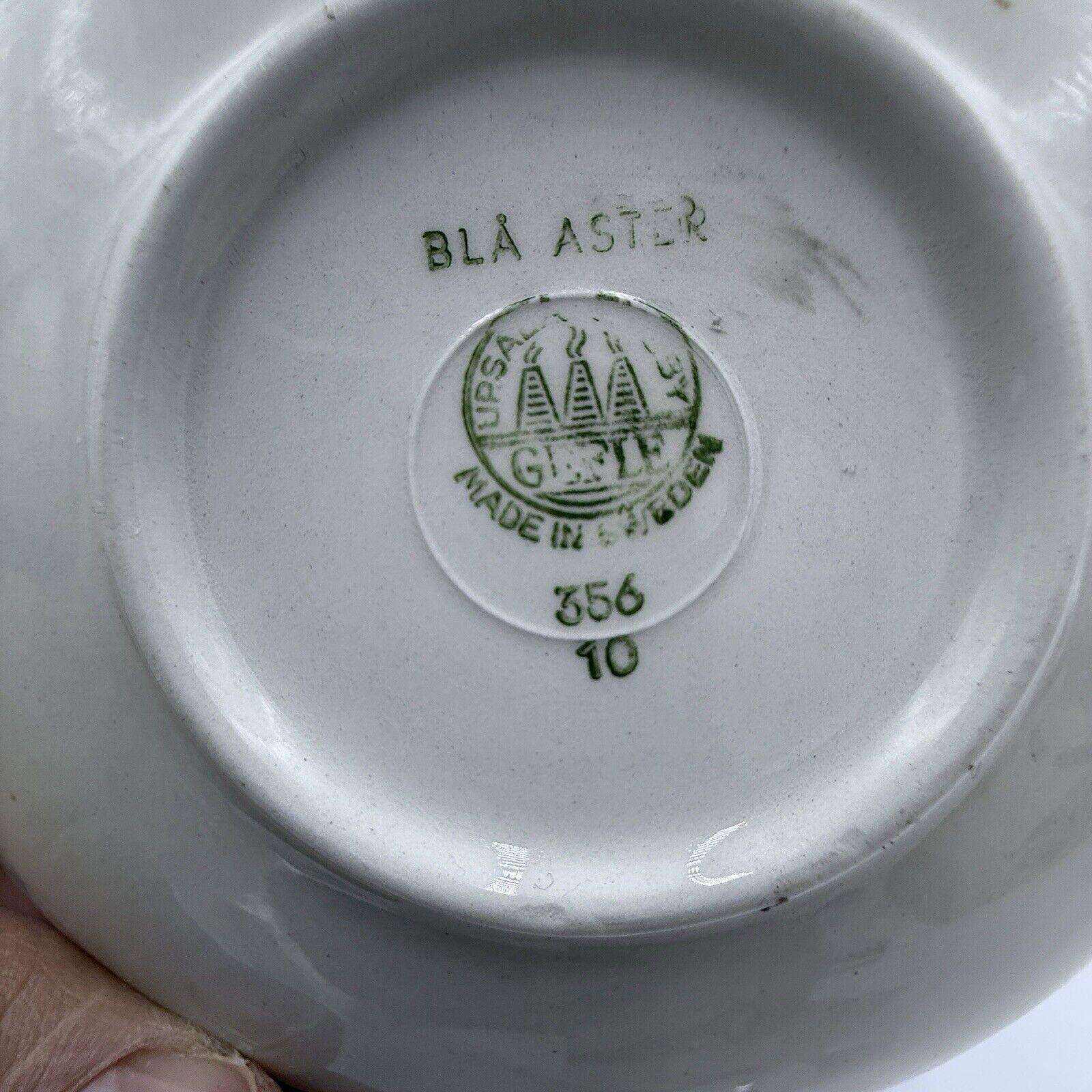 Gefle/UpsalaEkeby＊ATLANTICA＊・* Upsala Ekeby Gefle Cup and Saucer Blue & White Zebra MCM