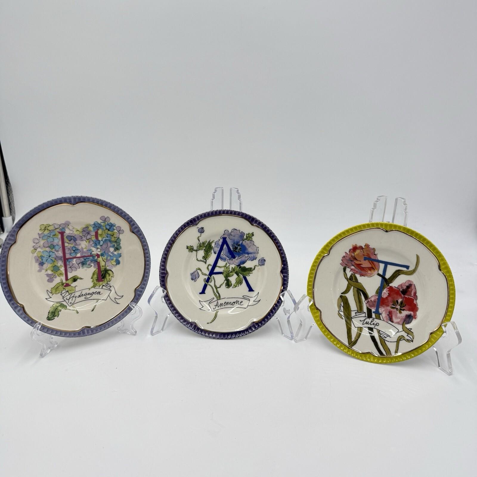 Anthropologie - gyopi　4枚セットAnthropologie ミケーレディナープレート Anthropologie Eyewanderer Monogram Letters H A T Plates Set