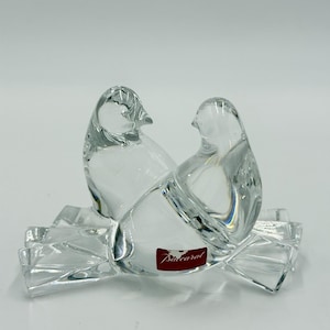 Baccarat France Crystal LOVE BIRDS Doves Figurine Clear 2.5”H X4