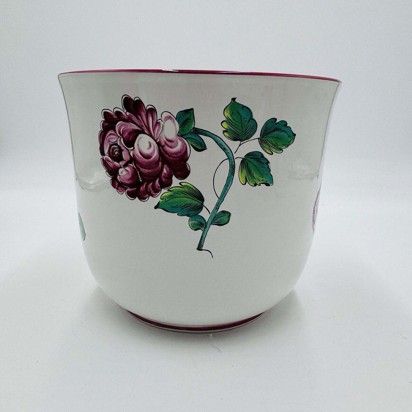 Tiffany & Co STRASBOURG FLOWERS Ceramic Painted Planter Vase
