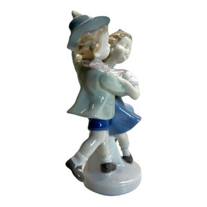 Antique vintage porcelain Carl Scheidig Germany boy & girl dancing figurine